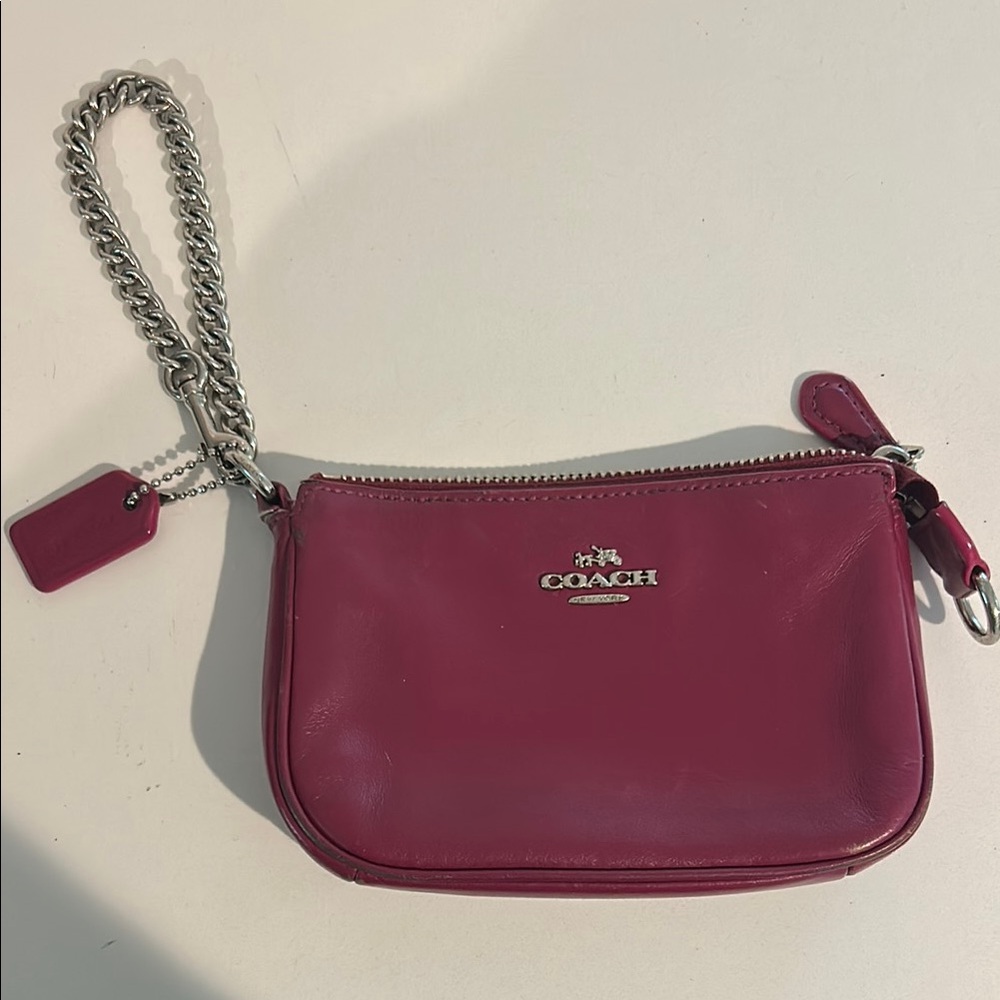 Coach Pink Leather Clutch Wristlet